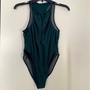 Dark Green One Piece Bathing Suit